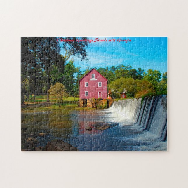Starr's mill Georgia. Christmas Greetings Jigsaw Puzzle (Horizontal)