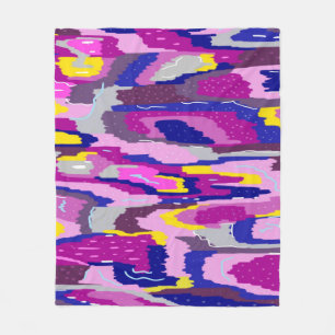 Starry Abstract in Purples and Blues Fleece Blanket