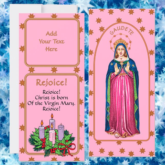 Starry Advent Gaudete Madonna Flat Card (Creator Uploaded)