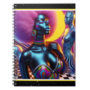 Starry Afrofuturistic Glamour Notebook