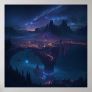 Starry And Cosmic Night Sky Poster