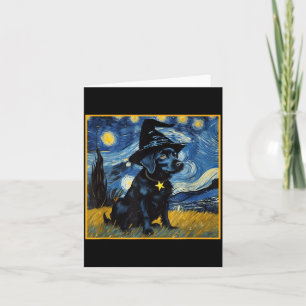 Starry Art Night Sky Art Cute Dog Halloween Men Card