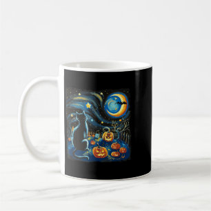 Starry Art Night Sky Art Half Moon Pumpkins Coffee Mug