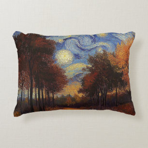 Starry Autumn Forest – Artistic Rectangular Pillow