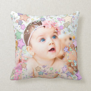 Starry Baby Photo Personalised Pillow