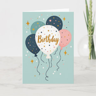Starry Balloon Birthday Card