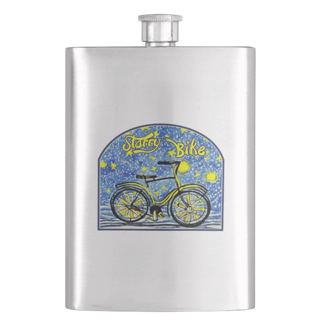 Starry Bike Hip Flask (Front)