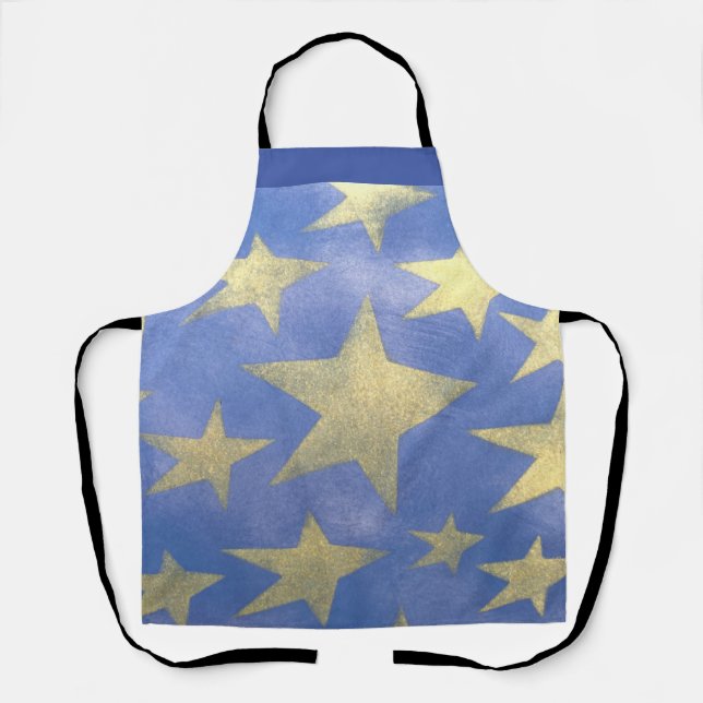 Starry Blue and Gold Apron (Front)