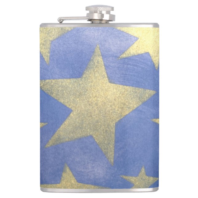 Starry Blue and Gold Flask (Front)