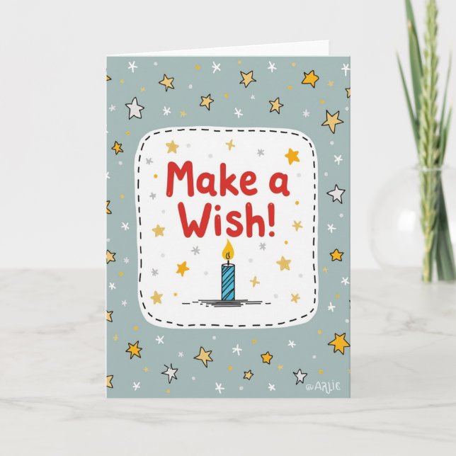 Starry Blue Birthday Card (Front)
