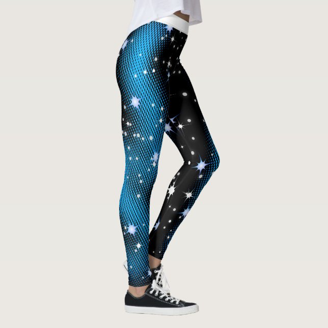 Starry Blue Dot Pattern on (Your Colour) Leggings (Right)