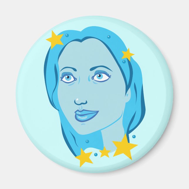 Starry Blue Girl Magnet (Front)