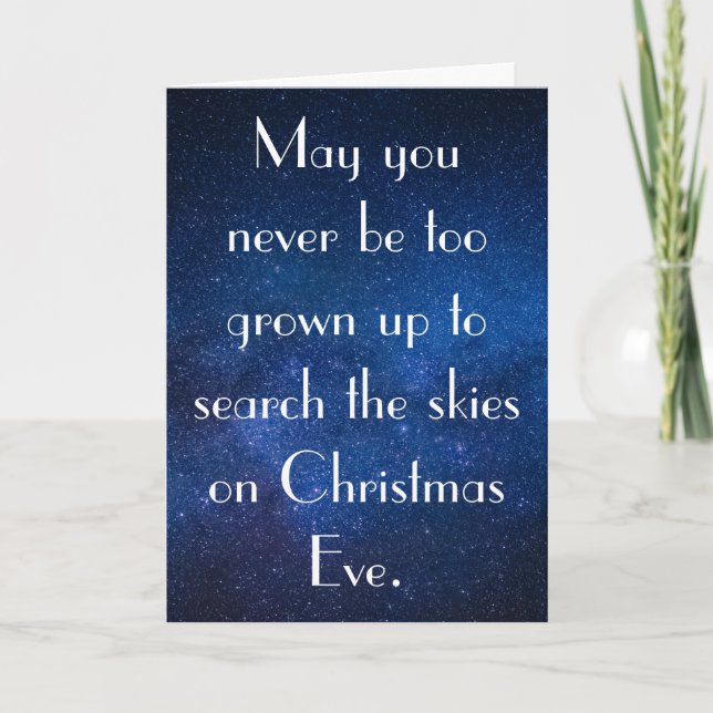 Starry Blue Sky on Christmas Eve Holiday Card (Front)