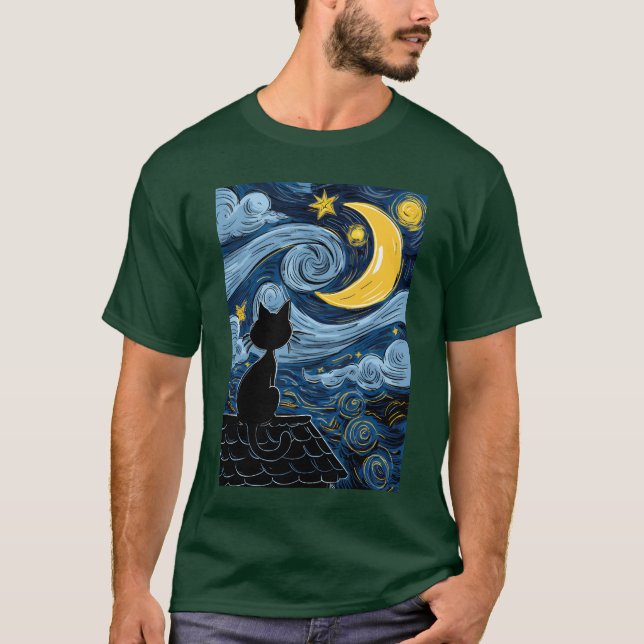 Starry Cat vintage T-Shirt (Front)