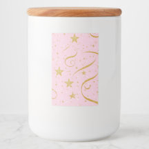 Starry Charm – Pink & Gold Star Storage Jar