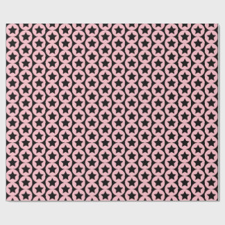 "Starry Chic Pink & Black Gift Wrap" Wrapping Paper