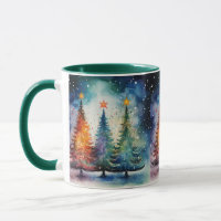 Starry Christmas Night Ceramic Mug
