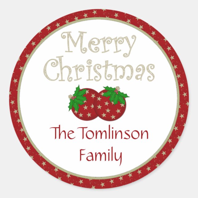 Starry Christmas Ornament Stickers (Front)