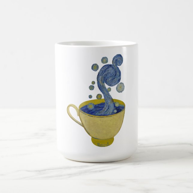 Starry Coffee, Starry Night - Vincent Van Gogh Two Coffee Mug (Center)