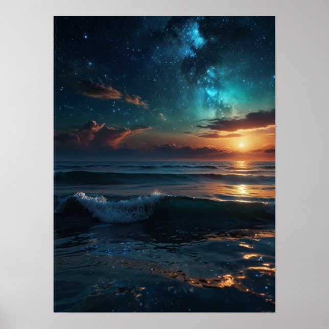 Starry Cosmic Ocean Poster (Front)