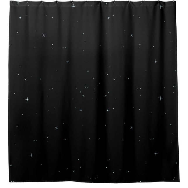 Starry Dark Night Sky Shower Curtain (Front)