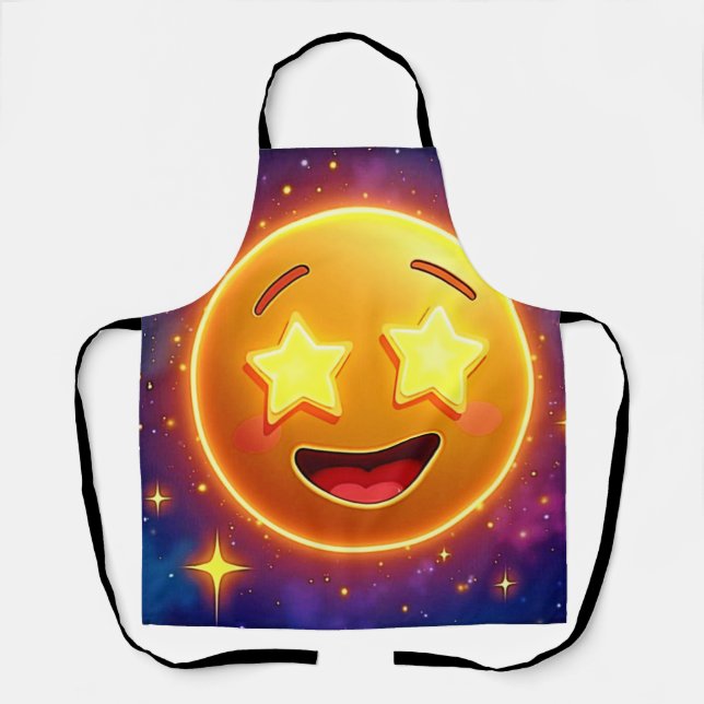 Starry-Eyed Emoji Joy Apron (Front)