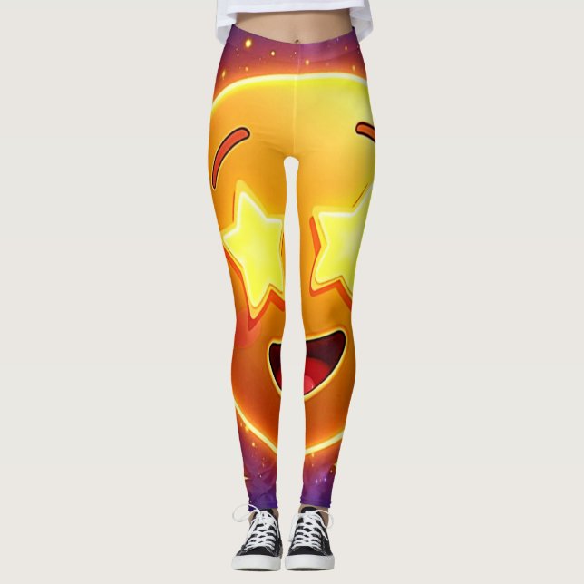 Starry-Eyed Emoji Joy Leggings (Front)