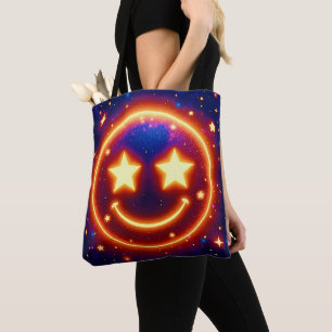 Starry-Eyed Glow Emoji Tote Bag