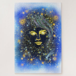 Starry Eyed Golden Lady Jigsaw Puzzle