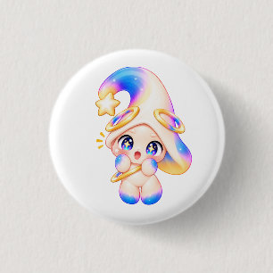 Starry-Eyed Wonder Pastel Button   Cute Magic Pin