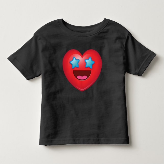 Starry Eyes Heart Emoji Toddler T-Shirt (Front)