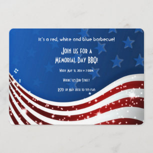 Starry Flag Memorial Day Invitation