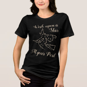 Starry Flying Witch Elegant Halloween Tri-Blend Shirt