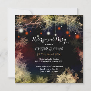 Starry Forest Evening Retirement Party Invitation