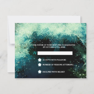 Starry Forest Inspirational Wedding RSVP Card