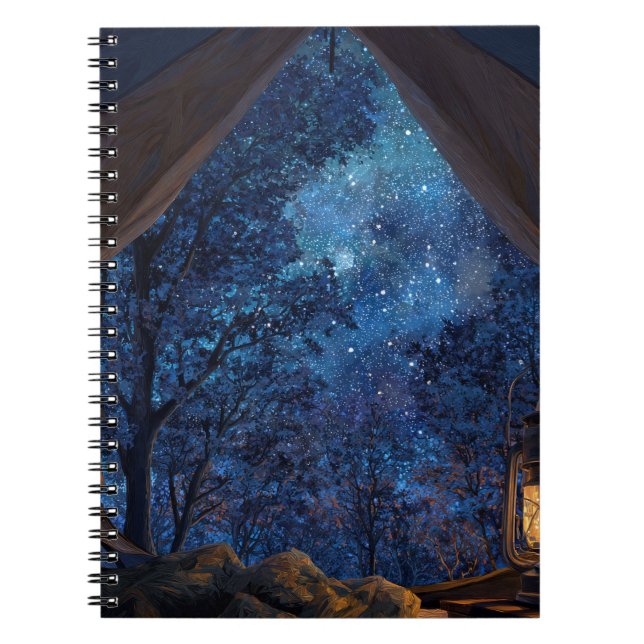 Starry Forest View From Tent Notebook (Front)