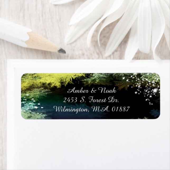 Starry Forest Wedding Return Address Label (Insitu)