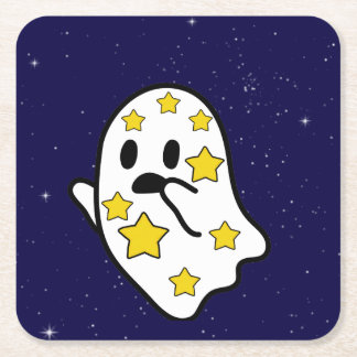 Starry Ghost Lost In Space Square Paper Coaster