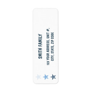 Starry Gingham Baby Boy Return Address Label