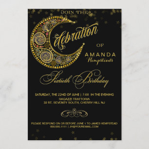 Starry Glitz 60th Birthday Party Invitation