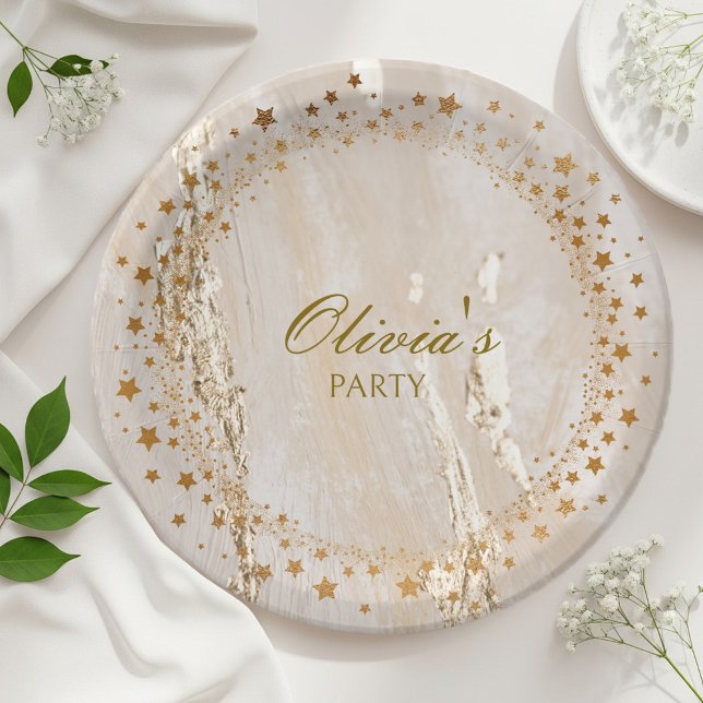 Starry Gold Disposable Plates (Creator Uploaded)