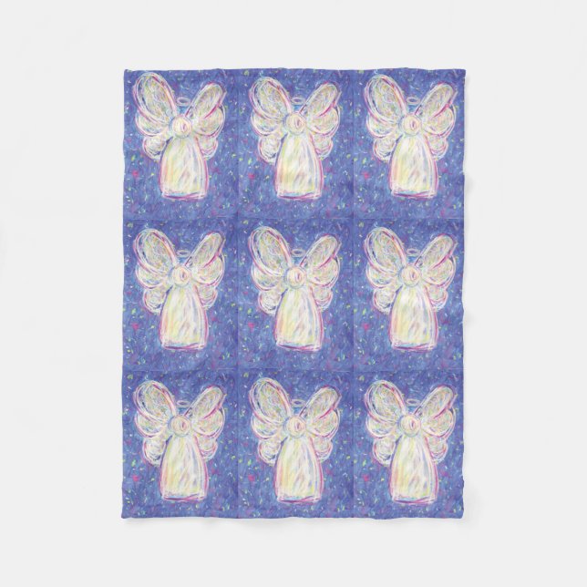 Starry Guardian Angel Custom Fleece Blanket (Front)