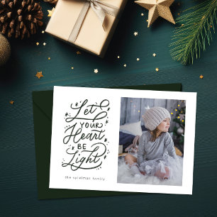 starry hand lettered holiday with 3 photo back card