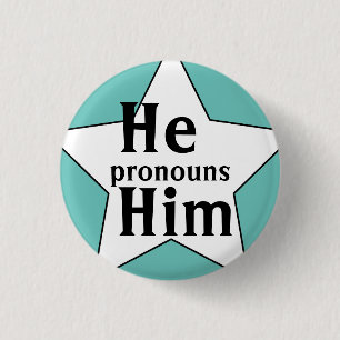 Starry He Him Pronouns 3 Cm Round Badge