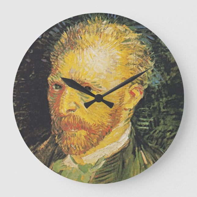 Starry Hours: Van Gogh's Self-Portrait Large Clock (Front)