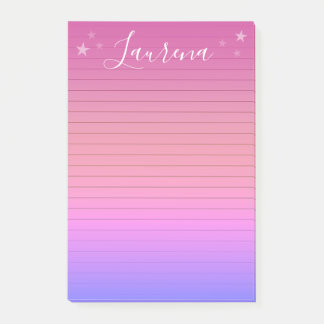 Starry Hues Personalised Name Notepad (Pink)