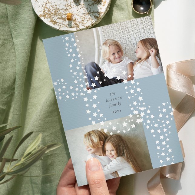 Starry Joy | Two Photo Holiday Card (Creator Uploaded)
