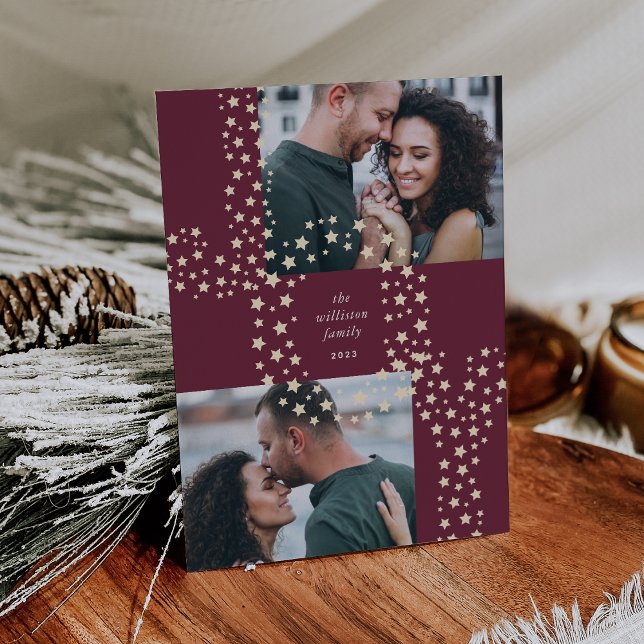 Starry Joy | Two Photo Holiday Card (Creator Uploaded)