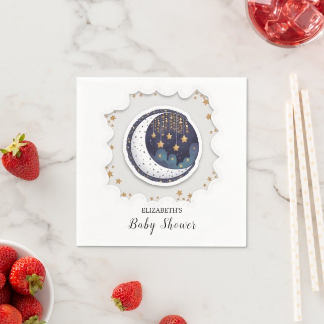 Starry Kids Stars Baby Shower Napkin (Insitu)