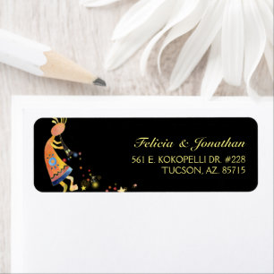 Starry Kokopelli Wedding Return Address Label